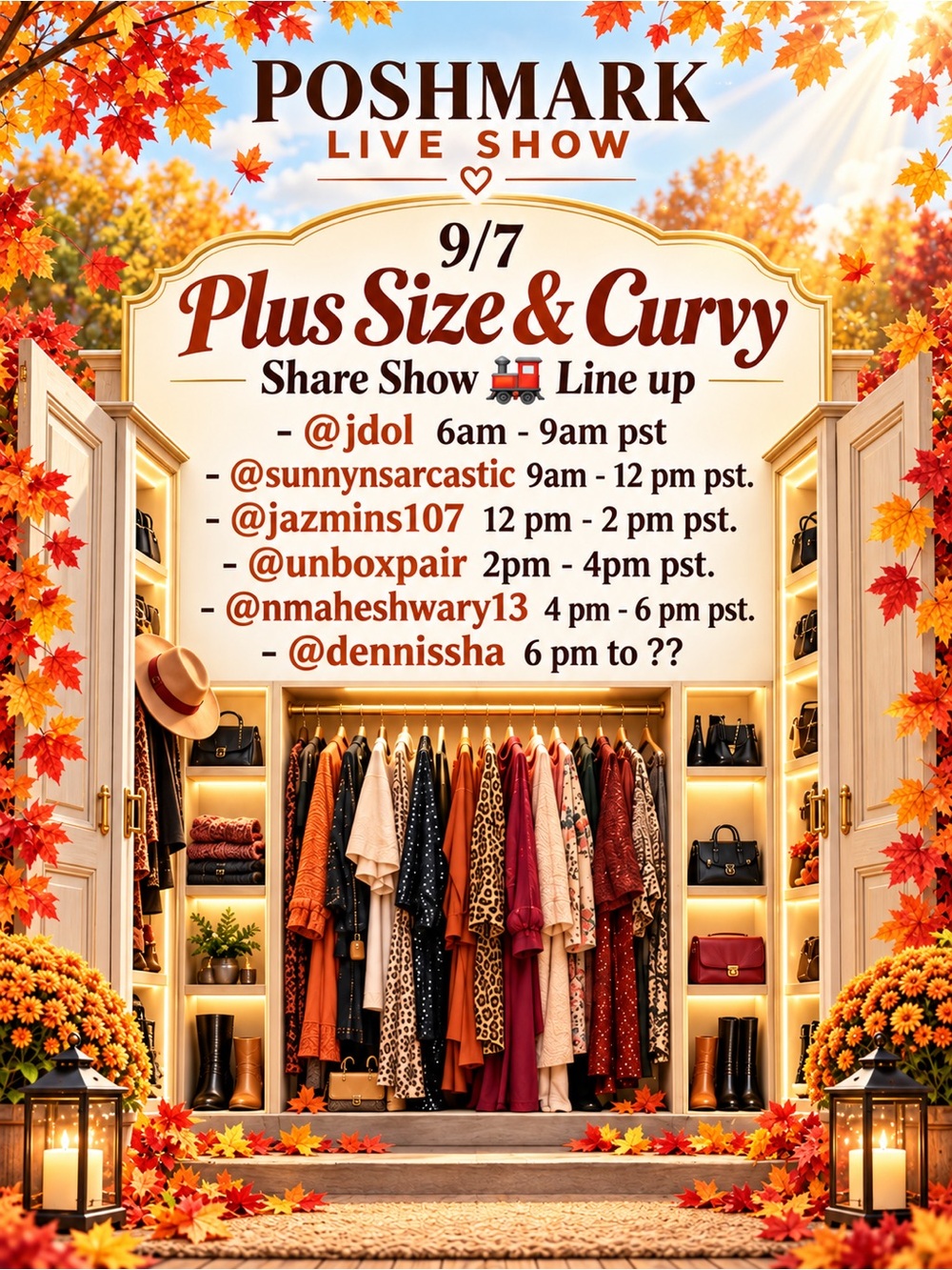 Plus Size & Curvy Share Show 🚂 Sign in Flyer 3 hours Slots Available ❤️